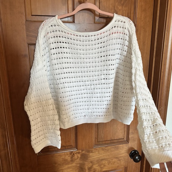 Hollister Women's White Easy Crochet-Style Crew Sweater Size XXL - Picture 10 of 15